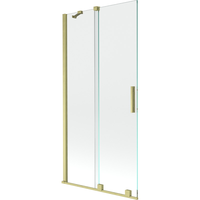 Mexen Velar paravan de cadă cu 2 aripi glisante 90 x 150 cm, transparent, auriu periat - 896-090-000-01-55