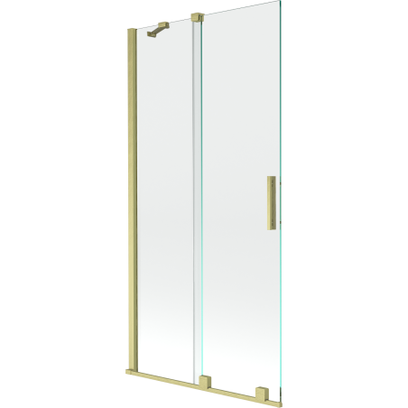Mexen Velar paravan cadă 2-aripi culisant 90 x 150 cm, transparent, auriu cu aspect periat - 896-090-000-01-55
