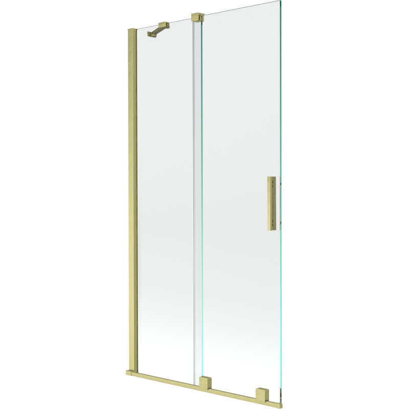 Mexen Velar 2-szárnyú, eltolható kádparaván 95 x 150 cm, átlátszó, arany kefélt - 896-095-000-01-55