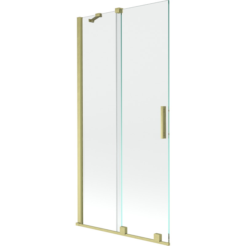 Mexen Velar paravan cadă 2-aripi culisant 95 x 150 cm, transparent, auriu cu aspect periat - 896-095-000-01-55