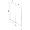 Mexen Velar paravan de cadă, culisant, cu 2 aripi, 95 x 150 cm, transparent, auriu periat - 896-095-000-01-55