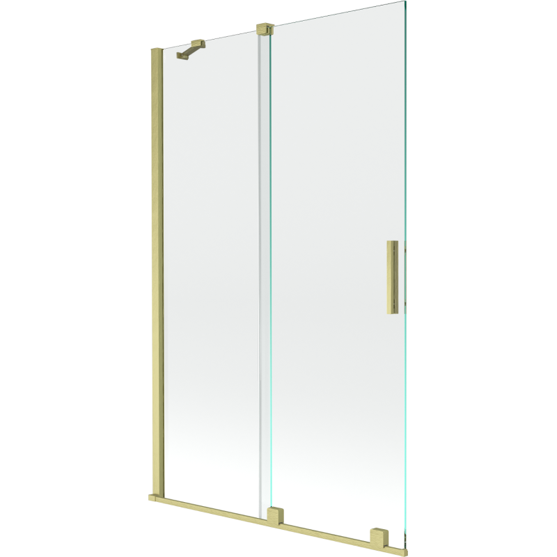 Mexen Velar paravan cadă 2-aripi culisant 110 x 150 cm, transparent, auriu cu aspect periat - 896-110-000-01-55