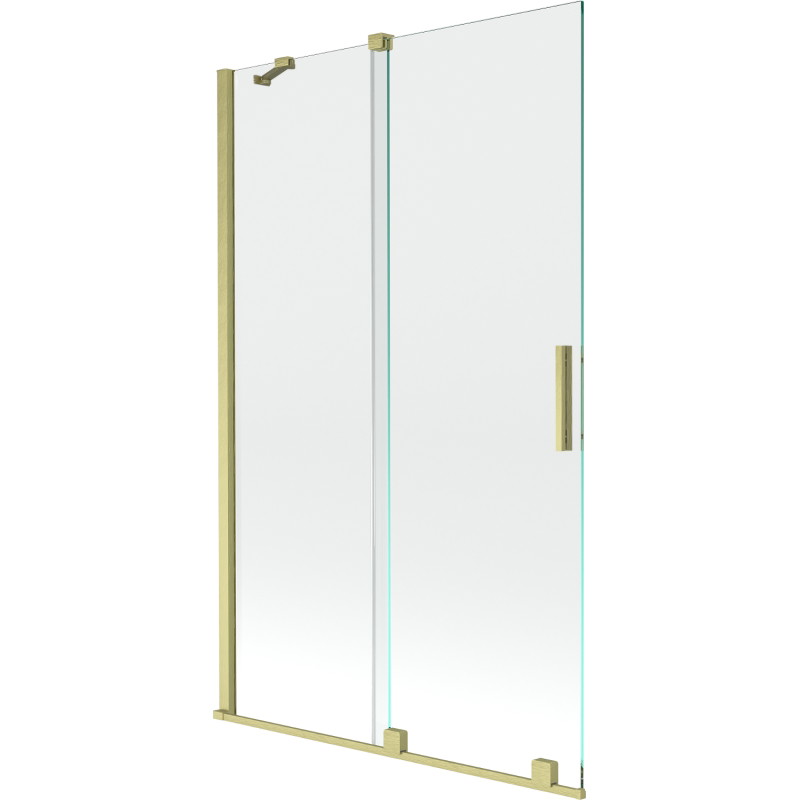 Mexen Velar paravan de cadă cu 2 aripi glisante 110 x 150 cm, transparent, auriu periat - 896-110-000-01-55