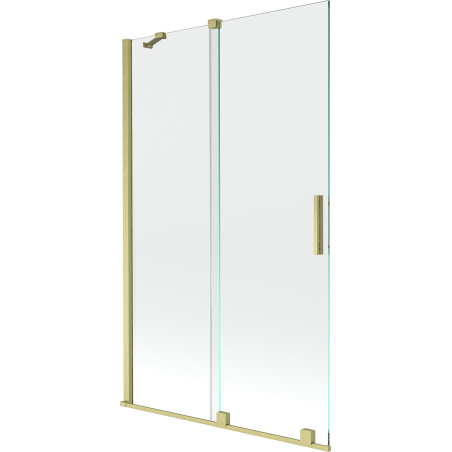 Mexen Velar paravan cadă 2-aripi culisant 110 x 150 cm, transparent, auriu cu aspect periat - 896-110-000-01-55