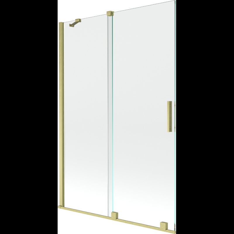 Mexen Velar paravan cadă 2-aripi culisant 120 x 150 cm, transparent, auriu cu aspect periat - 896-120-000-01-55