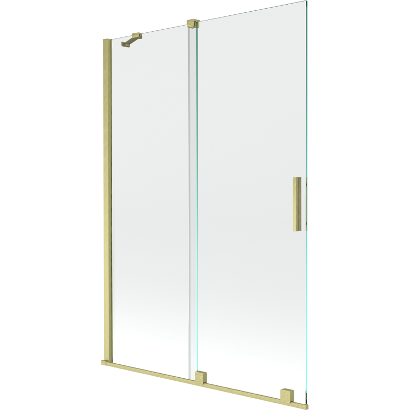 Mexen Velar paravan de cadă cu 2 aripi glisante 120 x 150 cm, transparent, auriu periat - 896-120-000-01-55