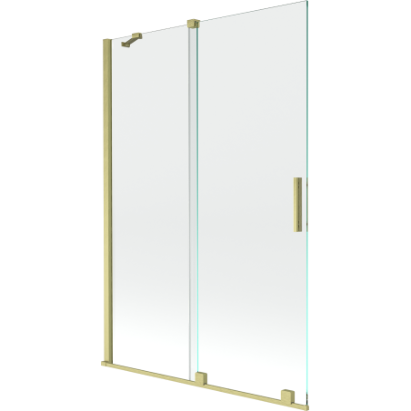 Mexen Velar kétszárnyú zuhanypanel, toló, 120 x 150 cm, átlátszó, arany kefélt - 896-120-000-01-55