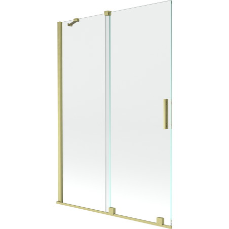 Mexen Velar paravan cadă 2-aripi culisant 120 x 150 cm, transparent, auriu cu aspect periat - 896-120-000-01-55