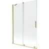Mexen Velar paravan de cadă cu 2 aripi glisante 120 x 150 cm, transparent, auriu periat - 896-120-000-01-55