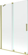 Mexen Velar paravan cadă 2-aripi culisant 120 x 150 cm, transparent, auriu cu aspect periat - 896-120-000-01-55