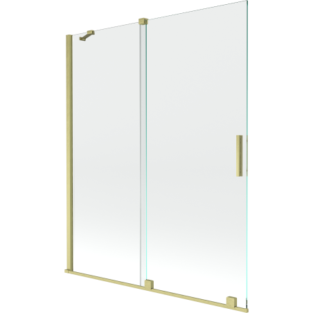 Mexen Velar paravan cadă 2-panouri glisante 140 x 150 cm, transparent, auriu periat - 896-140-000-01-55