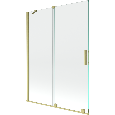 Mexen Velar 2-szárnyú tolható kádparaván 130 x 150 cm, átlátszó, arany kefélt - 896-130-000-01-55