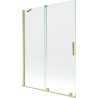 Mexen Velar 2-szárnyú tolható kádparaván 130 x 150 cm, átlátszó, arany kefélt - 896-130-000-01-55