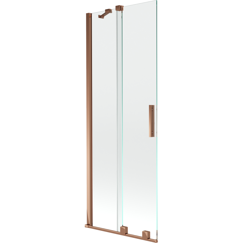 Mexen Velar 2 szárnyas kádparaván mozgatható 70 x 150 cm, Átlátszó, Rózsaszín-arany - 896-070-000-01-60