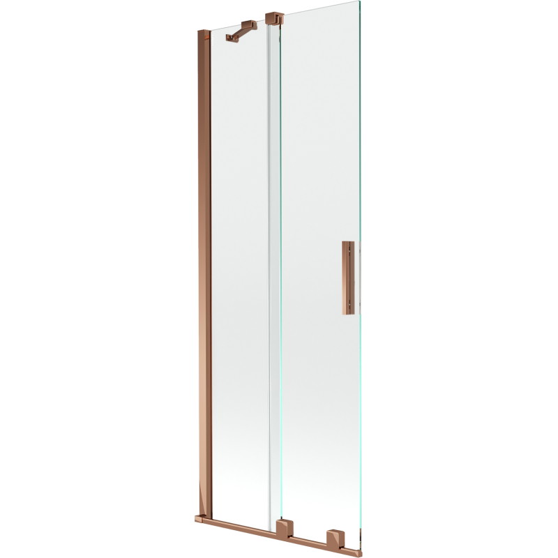 Mexen Velar paravan de cadă cu 2 canaturi, glisant, 75 x 150 cm, transparent, aur roz - 896-075-000-01-60