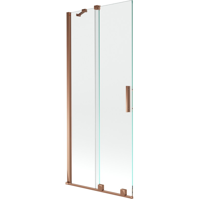 Mexen Velar paravan pentru cadă cu 2 aripi glisante, 80 x 150 cm, transparent, aur roz - 896-080-000-01-60
