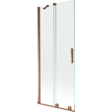 Mexen Velar paravan cadă cu 2 panouri culisante 85 x 150 cm, transparent, auriu roz - 896-085-000-01-60