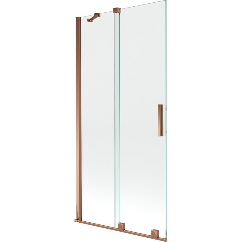 Mexen Velar 2-szárnyú tolható kádparaván 90 x 150 cm, átlátszó, rózsaarany - 896-090-000-01-60
