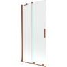 Mexen Velar 2 szárnyas kádparaván mozgatható 95 x 150 cm, Átlátszó, Rózsaszín-arany - 896-095-000-01-60