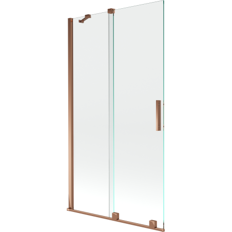 Mexen Velar 2-szárnyú, toló kádparaván 100 x 150 cm, átlátszó, rózsaarany - 896-100-000-01-60