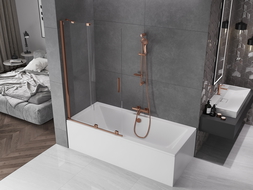 Mexen Velar paravan cadă 2-aripi culisant 100 x 150 cm, transparent, Roz-auriu - 896-100-000-01-60