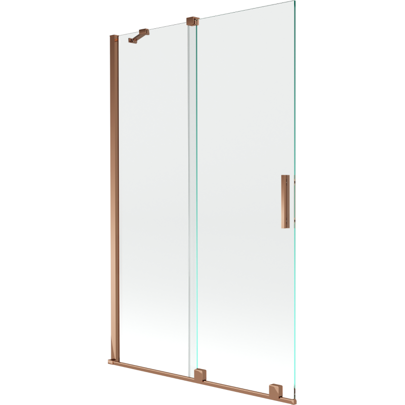 Mexen Velar kádparaván 2 szárnyú tolóajtós 110 x 150 cm, átlátszó, rózsaarany - 896-110-000-01-60