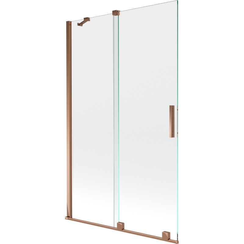 Mexen Velar paravan de cadă cu 2 aripi, glisant 110 x 150 cm, transparent, aur roz - 896-110-000-01-60