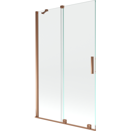 Mexen Velar kádparaván 2 szárnyú tolóajtós 110 x 150 cm, átlátszó, rózsaarany - 896-110-000-01-60