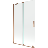 Mexen Velar kádparaván 2 szárnyú tolóajtós 110 x 150 cm, átlátszó, rózsaarany - 896-110-000-01-60