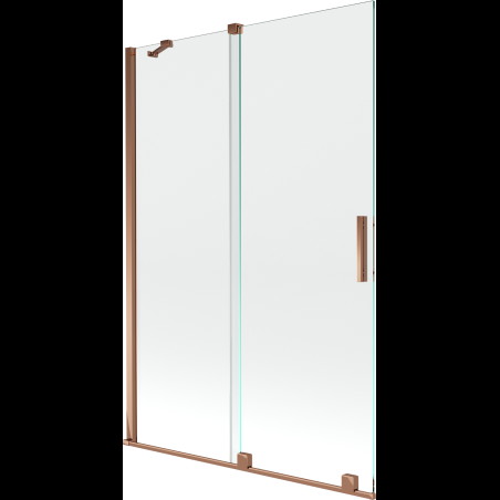 Mexen Velar paravan cadă 2-aripi culisant 120 x 150 cm, transparent, Roz-auriu - 896-120-000-01-60