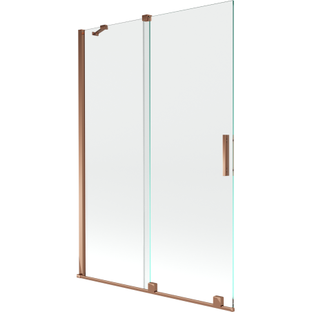 Mexen Velar paravan de cadă cu 2 aripi glisante 120 x 150 cm, transparent, aur roz - 896-120-000-01-60