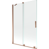 Mexen Velar kétpaneles tolóajtós fürdőszobafal 120 x 150 cm, átlátszó, rózsaarany - 896-120-000-01-60
