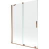 Mexen Velar paravan cadă 2-aripi culisant 130 x 150 cm, transparent, Roz-auriu - 896-130-000-01-60