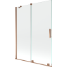 Mexen Velar paravan de cadă cu 2 canaturi culisante 130 x 150 cm, transparent, aur roz - 896-130-000-01-60