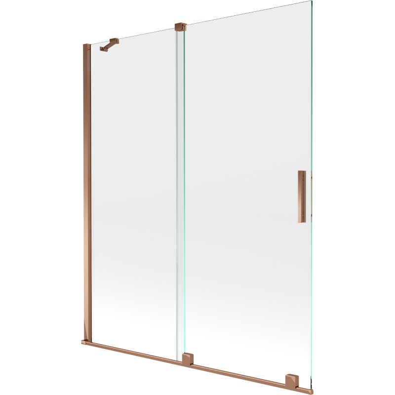 Mexen Velar paravan cadă 2-aripi culisant 140 x 150 cm, transparent, Roz-auriu - 896-140-000-01-60