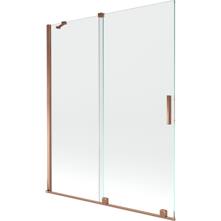 Mexen Velar 2 szárnyas kádparaván mozgatható 140 x 150 cm, Átlátszó, Rózsaszín-arany - 896-140-000-01-60