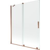 Mexen Velar paravan cadă 2-aripi culisant 140 x 150 cm, transparent, Roz-auriu - 896-140-000-01-60