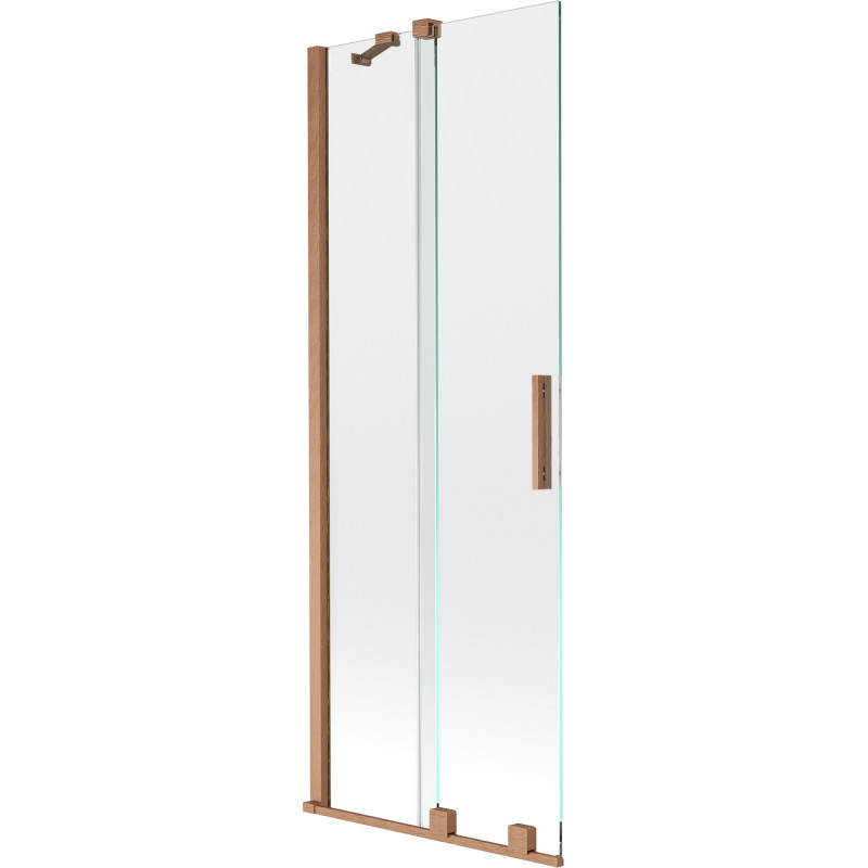 Mexen Velar 2-szárnyú toló kádparaván 70 x 150 cm, átlátszó, kefe hatású réz kivitel - 896-070-000-01-65