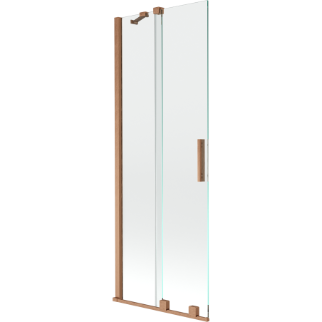 Mexen Velar 2 szárnyas kádparaván mozgatható 70 x 150 cm, Átlátszó, szálcsiszolt réz - 896-070-000-01-65
