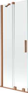 Mexen Velar 2-szárnyú eltolható fürdőszobai paraván 70 x 150 cm, átlátszó, kefélt réz - 896-070-000-01-65