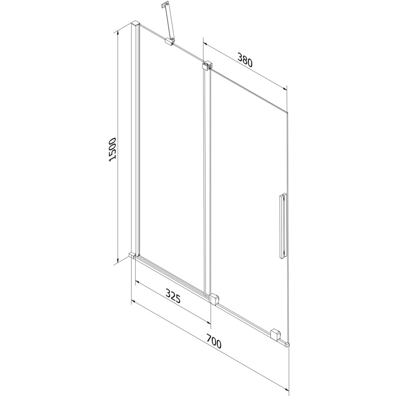 Mexen Velar 2-szárnyú toló kádparaván 70 x 150 cm, átlátszó, kefe hatású réz kivitel - 896-070-000-01-65