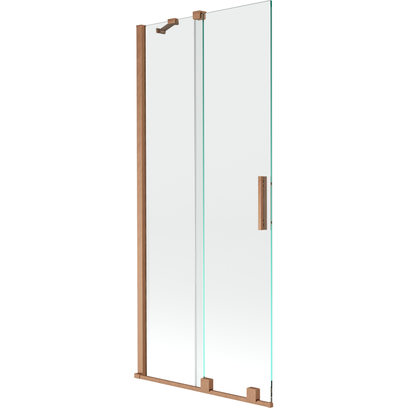 Mexen Velar kádparaván 2-szárnyú tolóajtós 80 x 150 cm, átlátszó, kefélt réz - 896-080-000-01-65