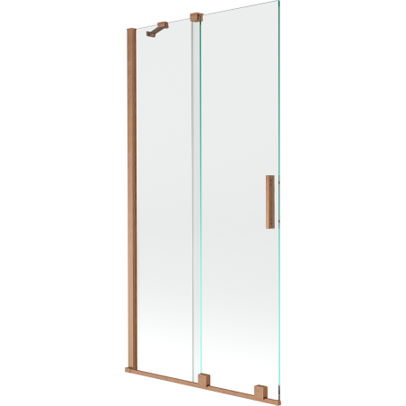 Mexen Velar kádparaván 2-szárnyú tolóajtós 90 x 150 cm, átlátszó, kefélt réz - 896-090-000-01-65