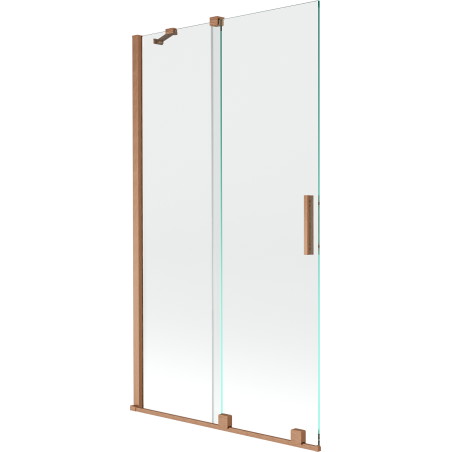 Mexen Velar paravan cadă 2-aripi culisant 100 x 150 cm, transparent, Cupru cu aspect periat - 896-100-000-01-65