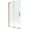 Mexen Velar paravan cadă 2-aripi culisant 100 x 150 cm, transparent, Cupru cu aspect periat - 896-100-000-01-65