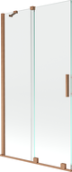 Mexen Velar 2-szárnyú toló kádparaván 100 x 150 cm, áttetsző, kefélt réz - 896-100-000-01-65