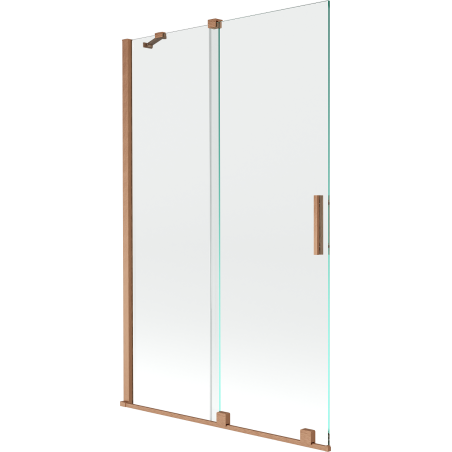 Mexen Velar paravan cadă 2-aripi culisant 110 x 150 cm, transparent, Cupru cu aspect periat - 896-110-000-01-65