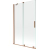 Mexen Velar paravan cadă 2-aripi culisant 110 x 150 cm, transparent, Cupru cu aspect periat - 896-110-000-01-65