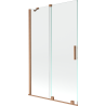 Mexen Velar paravan de cadă cu 2 foi glisante 110 x 150 cm, transparent, cupru periat - 896-110-000-01-65