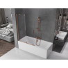 Mexen Velar paravan de cadă cu 2 foi glisante 110 x 150 cm, transparent, cupru periat - 896-110-000-01-65